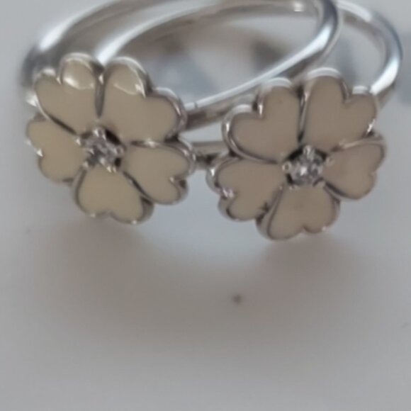 AuthPandora Sterling Silver Primrose CZ Enamel Ring Size (7.5) 56 190931EN12 - Picture 8 of 9